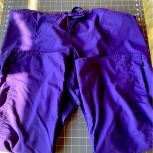 2 XL Petite Dark Purple Scrub Pants